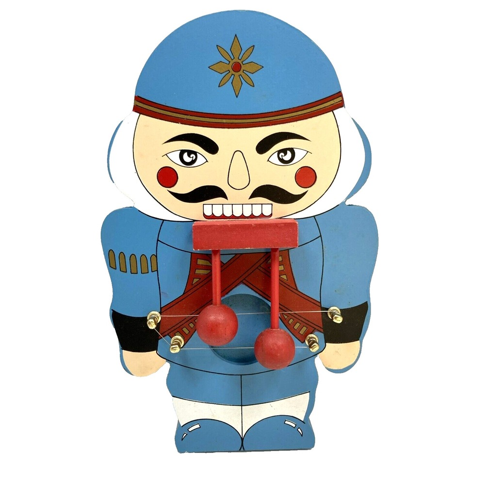 Vintage Nutcracker Toy Soldier Decorative Wall Hanging with Stringโ Chimes 9 in